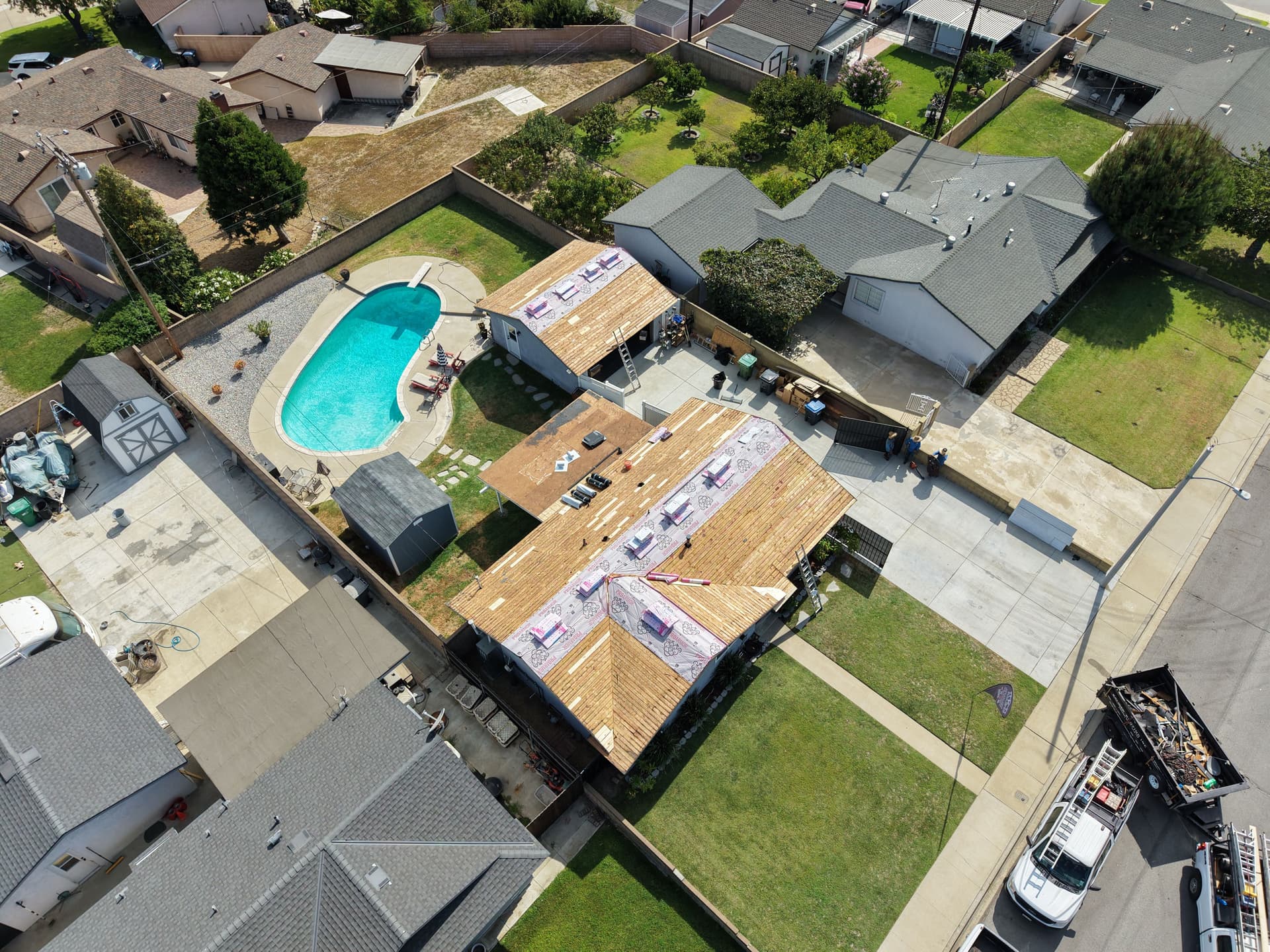 Chino Re-Roof in Progress on House and Detached Garage image